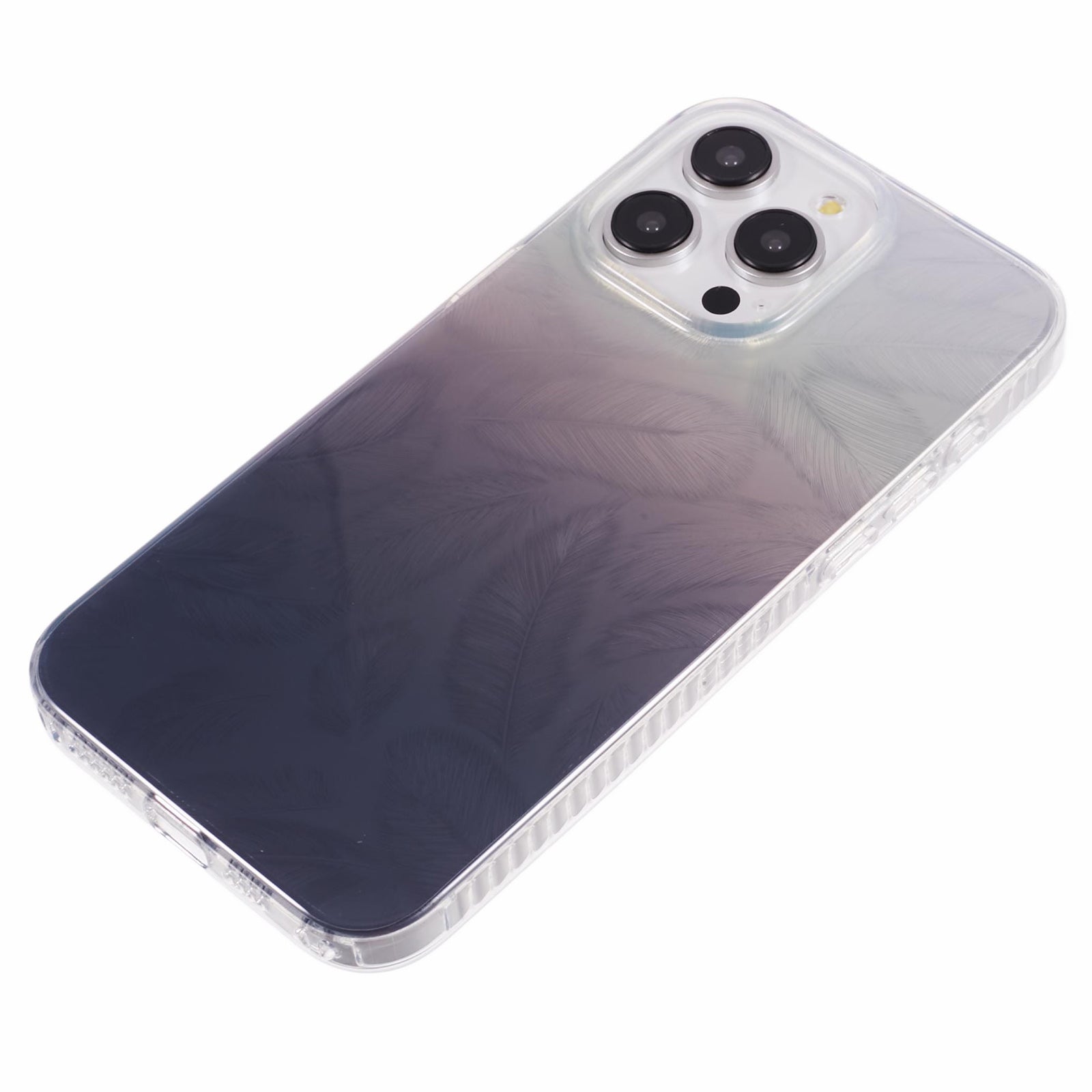 MP Series For iPhone 13 Pro Case TPU+Acrylic Gradient Feather Pattern IMD Phone Cover MP Series For iPhone 13 Pro Case TPU+Acrylic Gradient Feather Pattern IMD Phone Cover